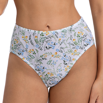 Sonnenstreifen minimieren Sonnen durchlässiger gemusterter Zweiteiler - Badeanzug für Damen mit Wildblumen-Blumendruck - Neckholder-Triangel-Oberteil mit doppelten Trägern, hoher Taille, hohem Beinausschnitt, geripptes Damen-Bikini-Set, Damen-Badeanzug