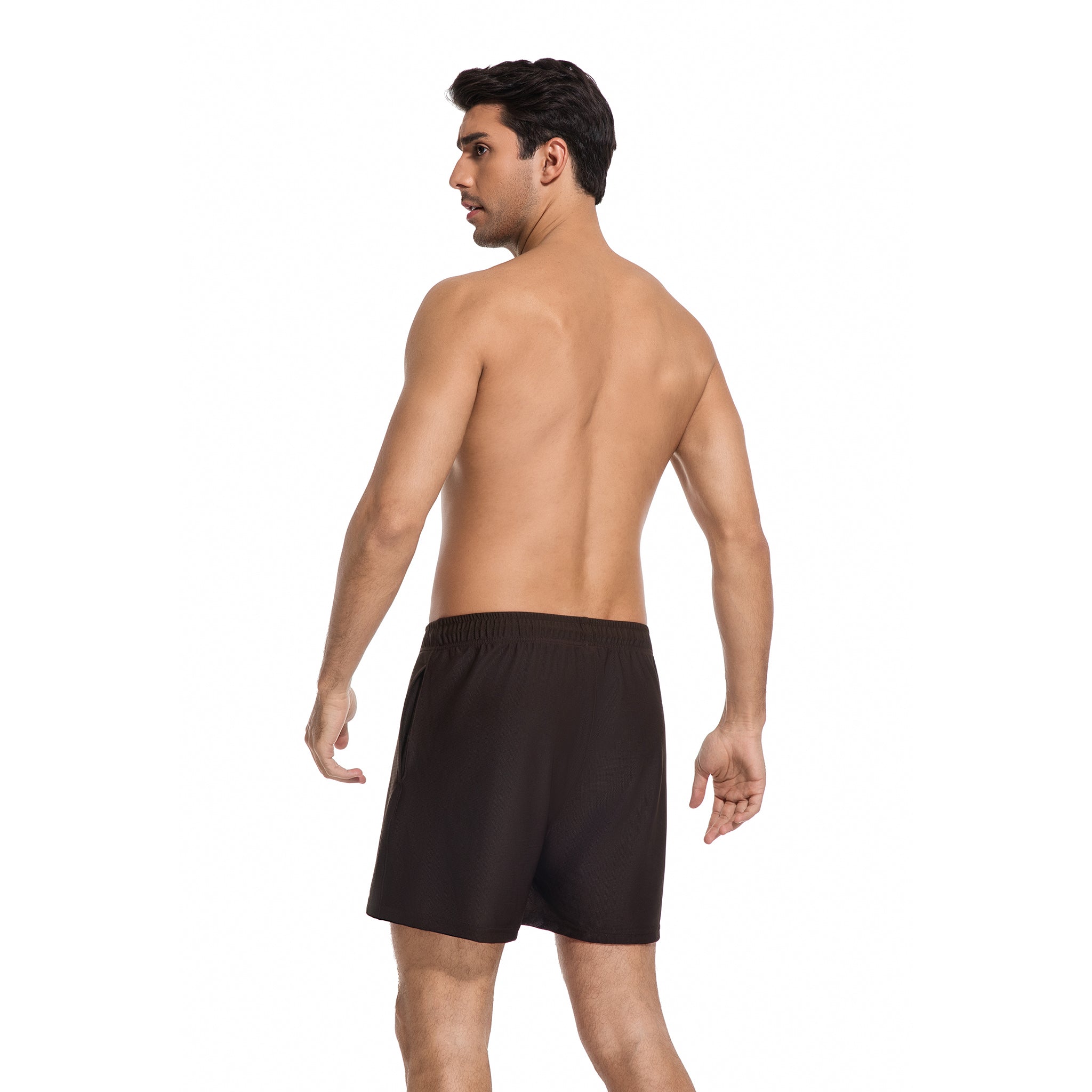 Herren Tan Through Badehose in klassischem Schwarz – Minimiert Bräunungsstreifen Herren Badeshorts – UV-durchlässige, schnell trocknende Herren-Bademode mit Taschen