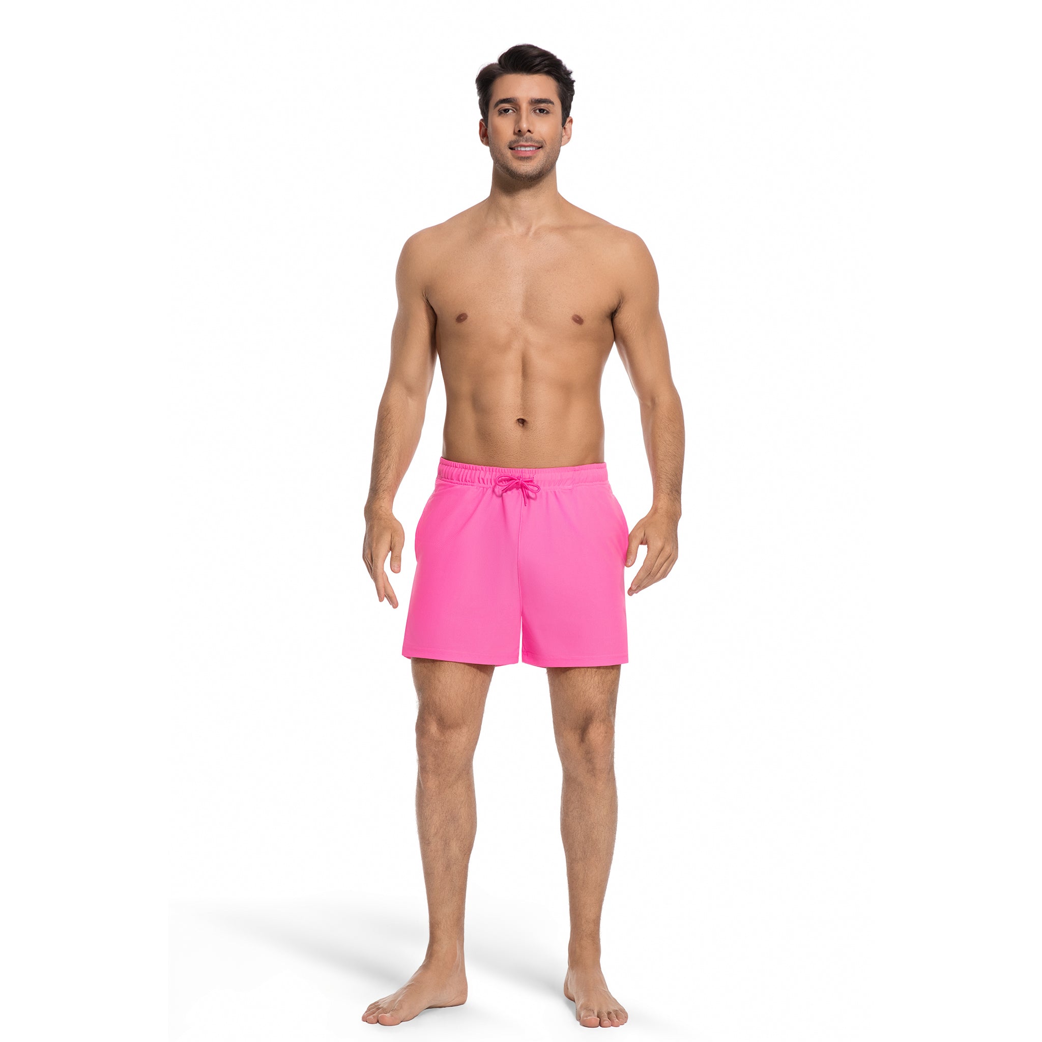 Tan Through Pink Badeshorts für Herren - Minimiert Bräunungslinien, UV-durchlässige, schnell trocknende Badehose für Herren mit Taschen