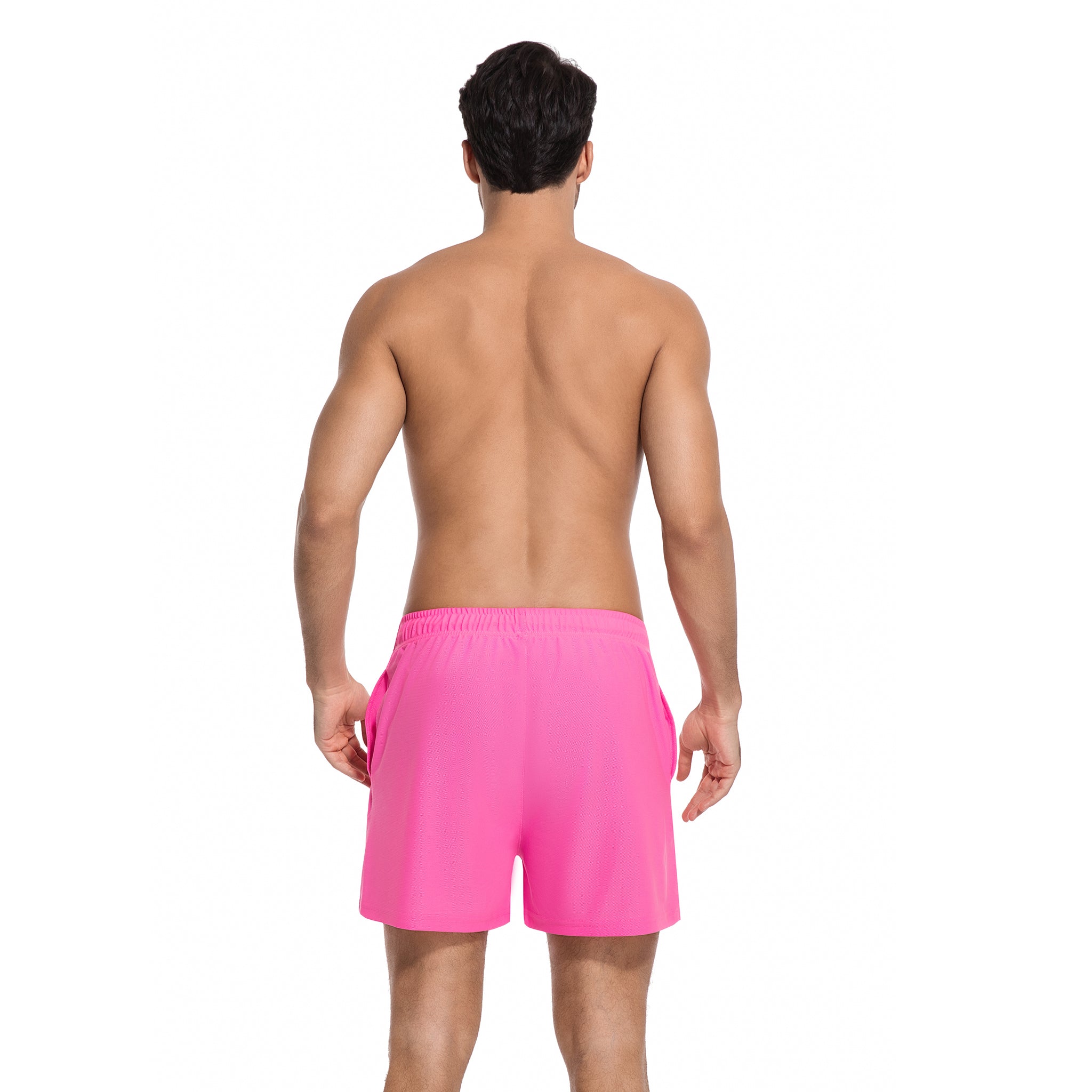 Tan Through Pink Badeshorts für Herren - Minimiert Bräunungslinien, UV-durchlässige, schnell trocknende Badehose für Herren mit Taschen