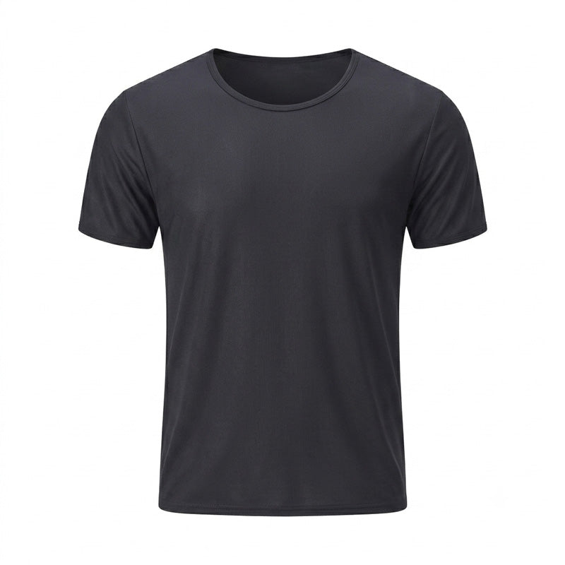Herren Tan Through Schwarz Rundhals-T-Shirt & Shorts – Sonnenlichtdurchlässig Minimiert Bräunungslinien Mesh Fitness- & Strand-Set Herren Pool-Sportbekleidung mit Taschen